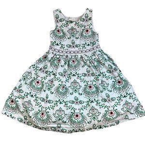 Janie and Jack Garden Vine Green Open Back Dress 6
